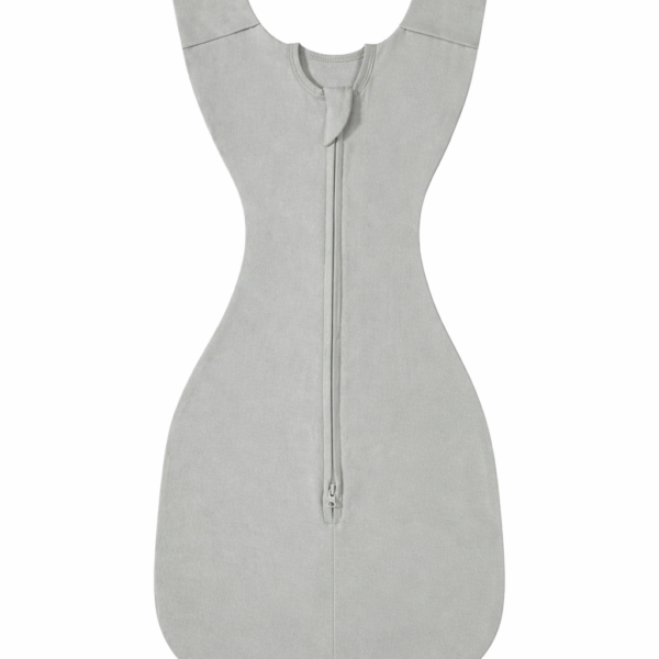 Saco de Dormir para Bebé con Mangas – Diseño Ergonómico en Forma de U con Cremallera Bidireccional, de 0-6 meses, 67.5x32.5 cm, gris