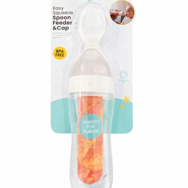 Biberón Cuchara de Silicona 90 ml para Bebé | Alimentador para Papillas y Cereales | Dispensador de Comida Semilíquida