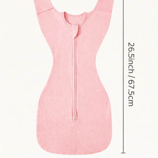 Saco de Dormir para Bebé con Mangas – Diseño Ergonómico en Forma de U con Cremallera Bidireccional, de 0-6 meses, 67.5x32.5 cm, dinosaurio