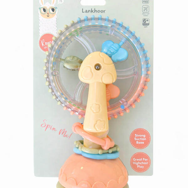 Juguete Giratorio con Ventosa para Bebé – Rueda Sensorial para Silla Alta (6+ meses)