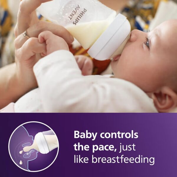 Biberón Philips Avent Natural Response 9 oz (260 ml) – Flujo Natural Anticólicos, de 3 a 6 meses, flujo medio 3