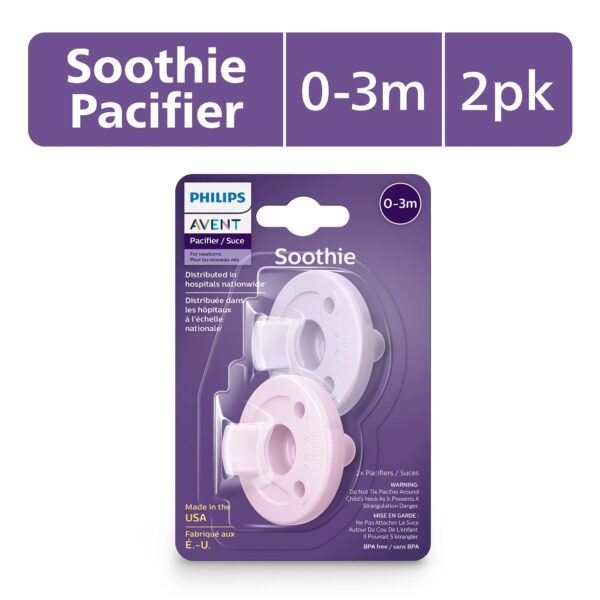 Philips Avent Soothie Chupetes Ortodónticos de Silicona 0-3m (2 unidades) Sin BPA