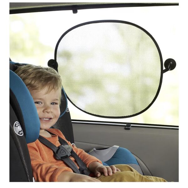 Nuby Universal Fit Pop Open – Juego de Cortinas Parasol para Ventana de Carro (3 Piezas) con Protección UV y Ventosas de Instalación Rápida