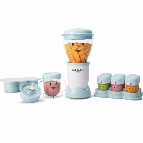 NutriBullet Baby NBY-50100 Sistema Completo para Preparar Alimentos de Bebé 32 oz – Incluye Vasos, Bandeja y Accesorios – Libre de BPA