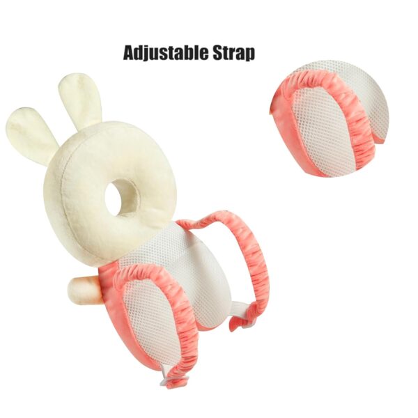 Mochila Protectora Antigolpes – Protección de Cabeza y Espalda con Arnés (Conejito Rosado)