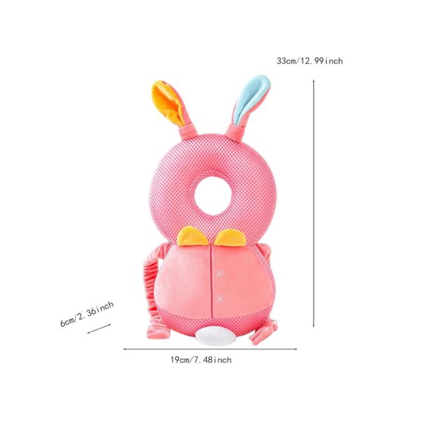 Protector de cabeza para aprender a caminar y gatear / mochila acolchada de seguridad, conejito de malla