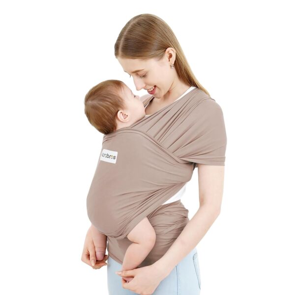 Acrabros Fular Porta Bebé – Portabebé o cargador Ergonómico, Ligero y Transpirable para Recién Nacidos hasta 16 kg (beige)