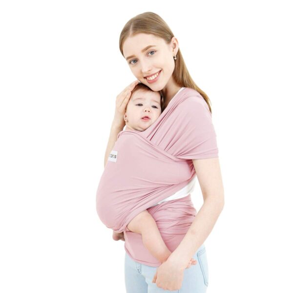 Acrabros Fular Porta Bebé – Portabebé o cargador Ergonómico, Ligero y Transpirable para Recién Nacidos hasta 16 kg (rosado)