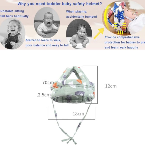 Casco Protector para Bebé – Antigolpes, Ajustable y Transpirable (5–24 meses), gris