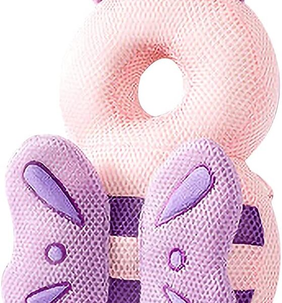 Protector de cabeza para aprender a caminar y gatear / mochila acolchada de seguridad de mariposa de malla