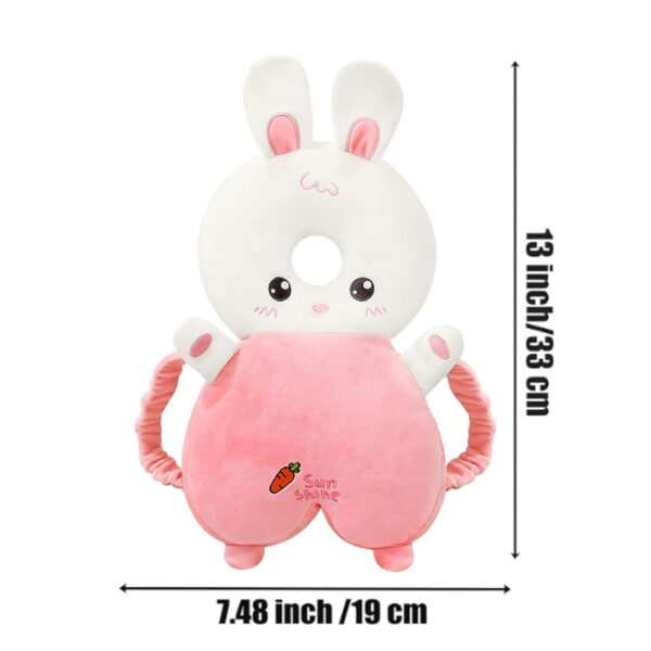 Mochila Protectora Antigolpes – Protección de Cabeza y Espalda con Arnés (Conejito Rosado)