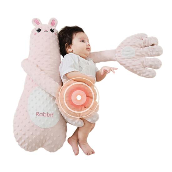 Peluche Calmante para Dormir Bebé con Palmadas Automáticas y Luz – Ayuda Antisobresalto Ajustable, rosado