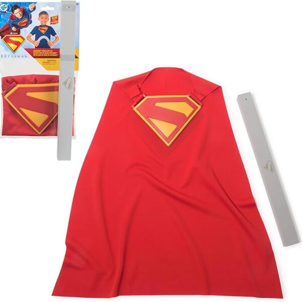 DC Comics Superman Power Cape Set Disfraz Infantil con Capa y Pechera – Set de Superhéroe para Niños 4+
