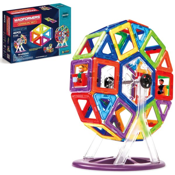 Magformers Creator Carnival Set 46 Piezas Bloques Magnéticos STEM – Set de Construcción Magnética con Accesorios de Feria
