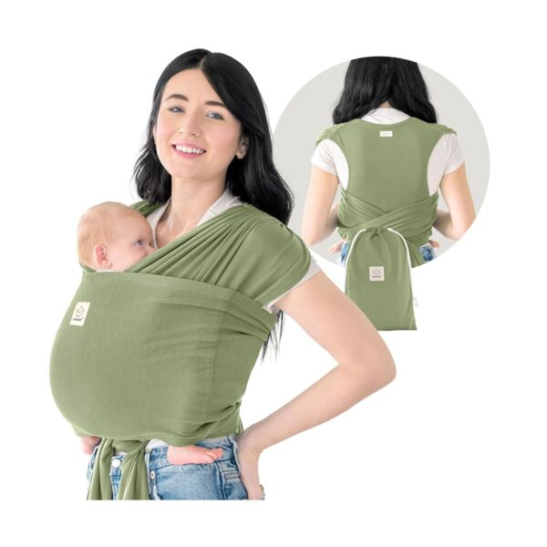 Keababies- Fular Portabebé KeaBabies D-Lite Ajustable con Anillos – Ergonómico, Transpirable, Manos Libres (Recién Nacido a Niño Pequeño de 7 a 44 libras) verde oliva