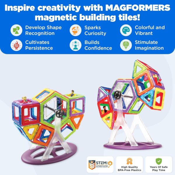 Magformers Creator Carnival Set 46 Piezas Bloques Magnéticos STEM – Set de Construcción Magnética con Accesorios de Feria