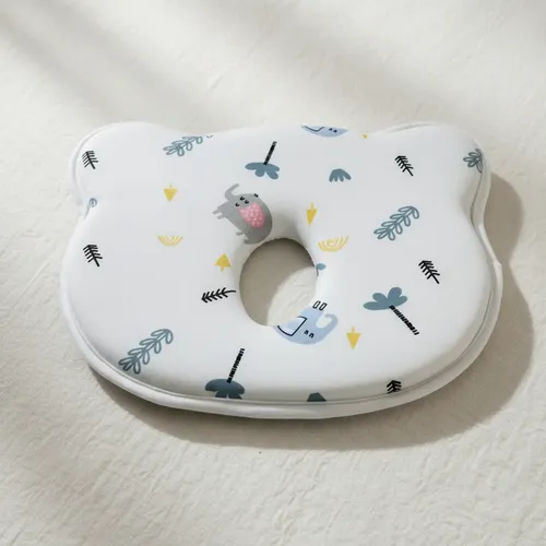 Almohada para Bebé de Espuma de Memoria 3D - Diseño Ergonómico para Moldear la Cabeza del Bebé, elefante
