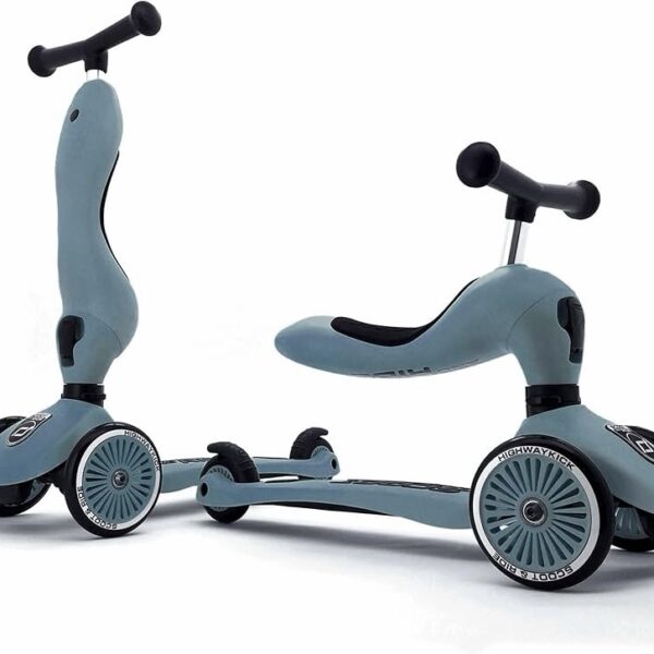 Scoot & Ride Highwaykick 1 – Scooter 2 en 1 con asiento para niños (1 a 5 años) | Balance y diversión segura, azul