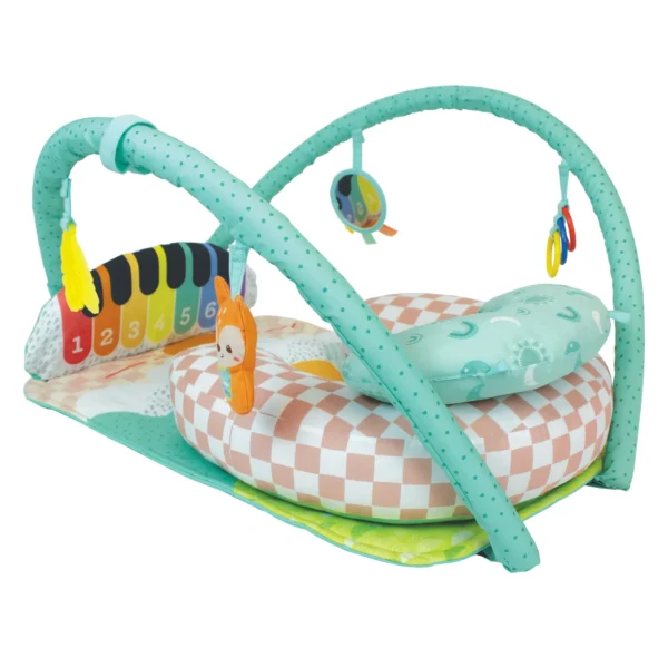 Infantino -Gimnasio Musical para Bebés Kick 'n Keys 7 en 1 con Piano Interactivo y Soporte de Asiento Multicolor