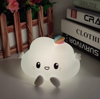 Lámpara LED Infantil de Silicona Recargable USB Luz Nocturna Decorativa, nube