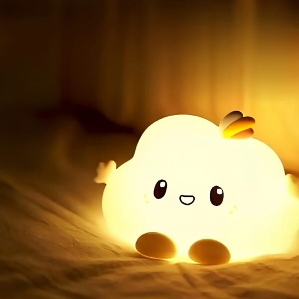 Lámpara LED Infantil de Silicona Recargable USB Luz Nocturna Decorativa, nube