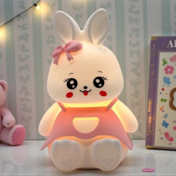 Lámpara LED Infantil de Silicona Recargable USB Luz Nocturna Decorativa, conejito