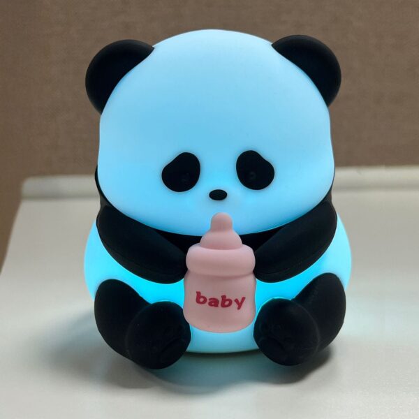 Lámpara LED Infantil de Silicona Recargable USB Luz Nocturna Decorativa, panda biberón