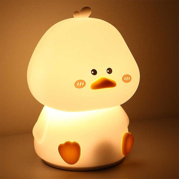 Lámpara LED Infantil de Silicona Recargable USB Luz Nocturna Decorativa, patito