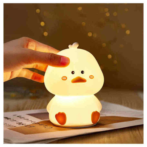 Lámpara LED Infantil de Silicona Recargable USB Luz Nocturna Decorativa, patito