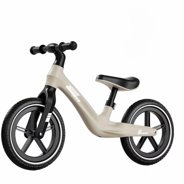 Bicicleta de Equilibrio para Niños de 18 meses A 6 Años con Asiento Ajustable, Bicicleta Sin Pedales Muy Ligera, 12 pulgadas, beige