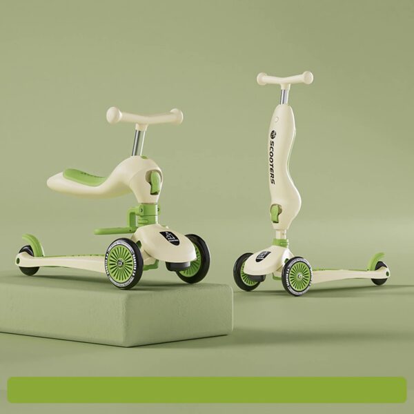 Scoot & Ride Highwaykick 1 – Scooter 2 en 1 con asiento para niños (1 a 5 años) | Balance y diversión segura, beige