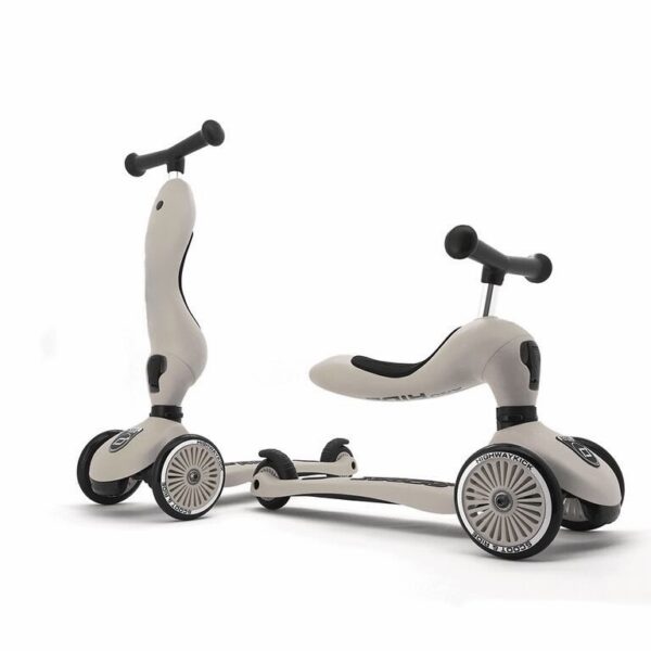 Scoot & Ride Highwaykick 1 – Scooter 2 en 1 con asiento para niños (1 a 5 años) | Balance y diversión segura, beige