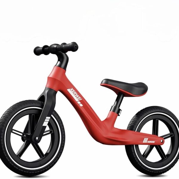 Bicicleta de Equilibrio para Niños de 18 meses A 6 Años con Asiento Ajustable, Bicicleta Sin Pedales Muy Ligera, 12 pulgadas, rojo