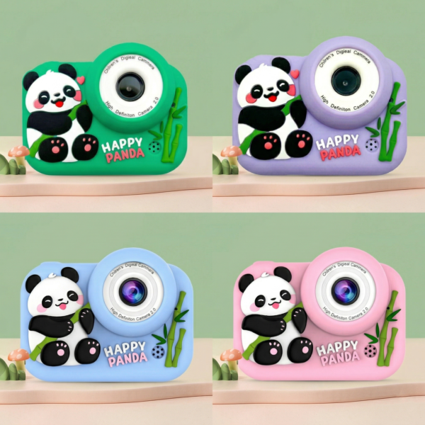 Cámara Digital Infantil Recargable con Doble Cámara y Funda de Silicona | Fotos, Selfies y Videos para Niño, panda