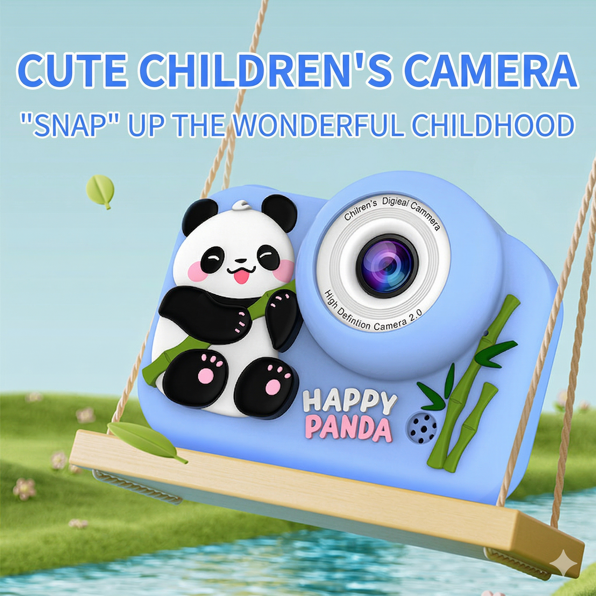 Cámara Digital Infantil Recargable con Doble Cámara y Funda de Silicona | Fotos, Selfies y Videos para Niño, panda