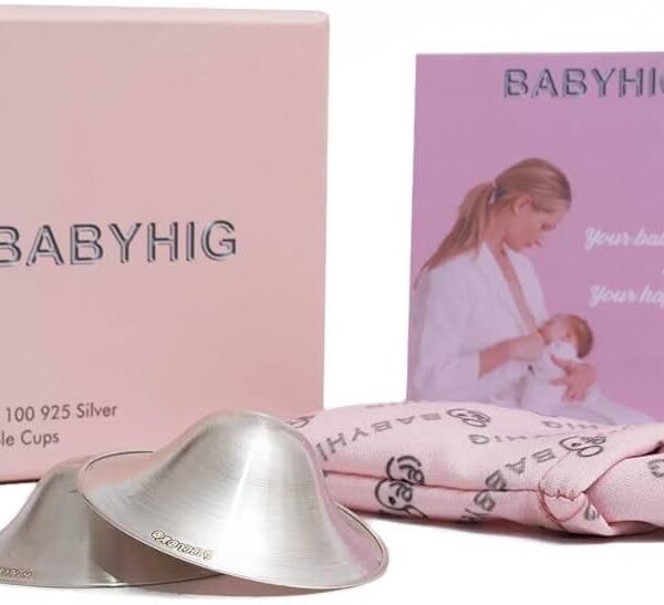 BABYHIG - Copas de Plata 925 para Lactancia | Protectores de Pezón Antibacteriales para Mamá