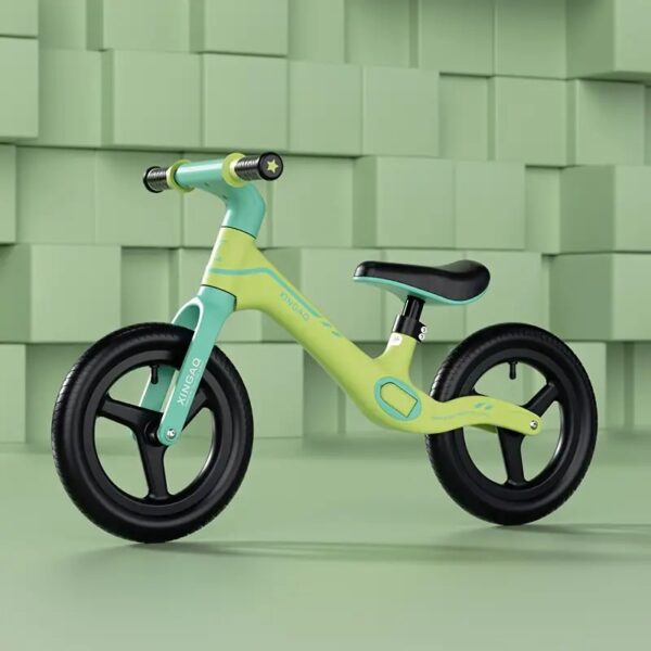 Bicicleta de Equilibrio para Niños de 18 meses A 6 Años con Asiento Ajustable, Bicicleta Sin Pedales Muy Ligera, 12 pulgadas, verde y turquesa
