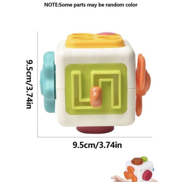 Cubo Sensorial Montessori para Bebé 6 en 1 con Pop It, Engranajes, Laberinto, Botones y Spinner