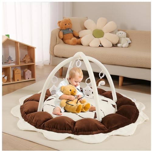 Gimnasio de Actividades para Bebé ibabejoy® 4 en 1 con Corralito y Juguetes de Peluche