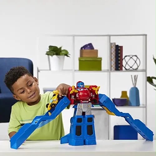 Robot Transformer con Vehículo de Construcción | Figura Gigante con Carro Incluido | Juguete de Acción para Niños