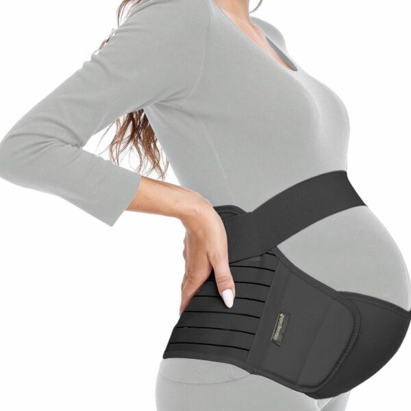 Faja de Embarazo 3 en 1 para Soporte Abdominal y Lumbar | Cinturón de Maternidad Ajustable para Aliviar Dolor de Espalda, Cadera y Pelvis | Soporte Ergonómico para Embarazadas, negro