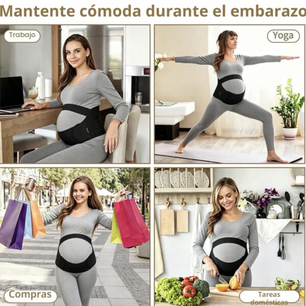 Faja de Embarazo 3 en 1 para Soporte Abdominal y Lumbar | Cinturón de Maternidad Ajustable para Aliviar Dolor de Espalda, Cadera y Pelvis | Soporte Ergonómico para Embarazadas, beige