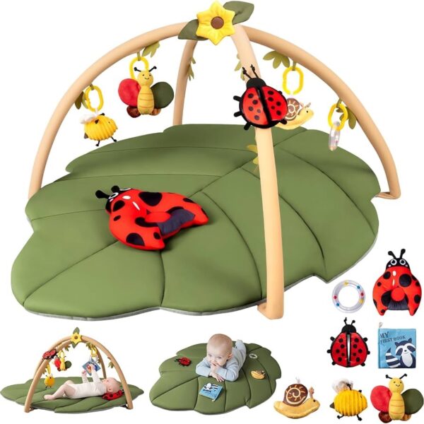 Gimnasio de Actividades para Bebé con Tapete de Juego Extra Grande | Tummy Time con 7 Juguetes Sensoriales | 0 a 18 Meses