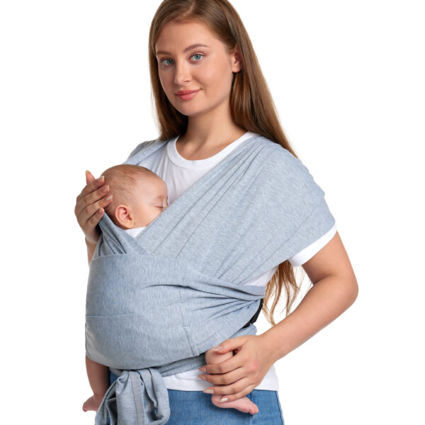 Momcozy Portabebés Envolvente ajustable para Recién Nacidos a Niños Pequeños de 8-35 libras, gris