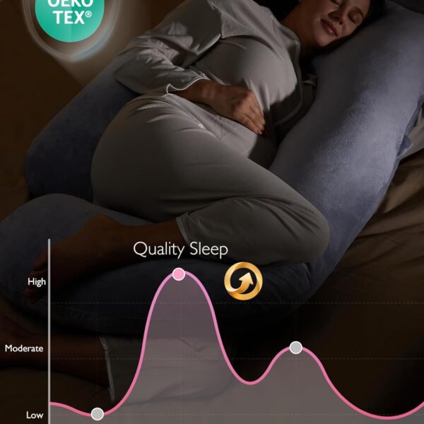 Almohada de maternidad Momcozy en forma de U-Gris