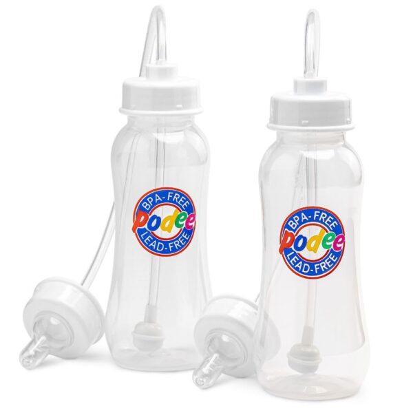 Podee - Botella manos libres para bebé, sistema de alimentación anti-cólicos, Multicolor, 3m+