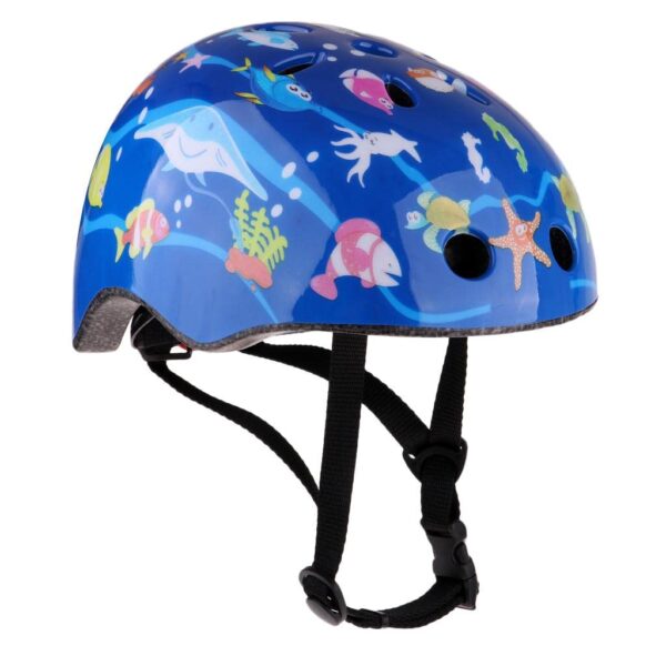 Casco de Seguridad Infantil para Bicicleta, Scooter y Patines | talla S (48-53cm) – Mundo marino azul