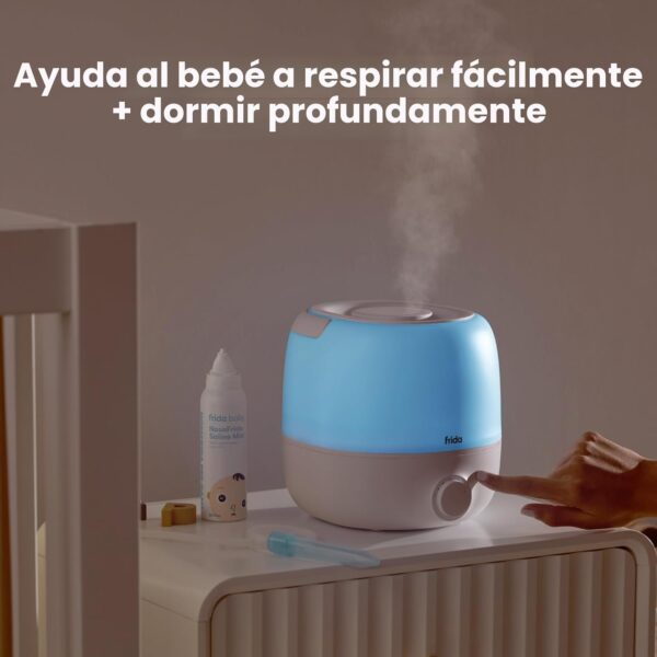 Frida Baby Humidificador de Niebla Fría 3 en 1 para Habitaciones Grandes – 60 Horas de Autonomía con Luz Nocturna