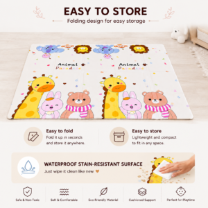 Alfombra Plegable para Bebé 180 × 200 cm | Reversible, Impermeable y Antideslizante