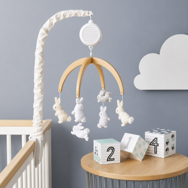 Móvil para Cuna con Música y Ruido Blanco Cloud Island™ conejitos